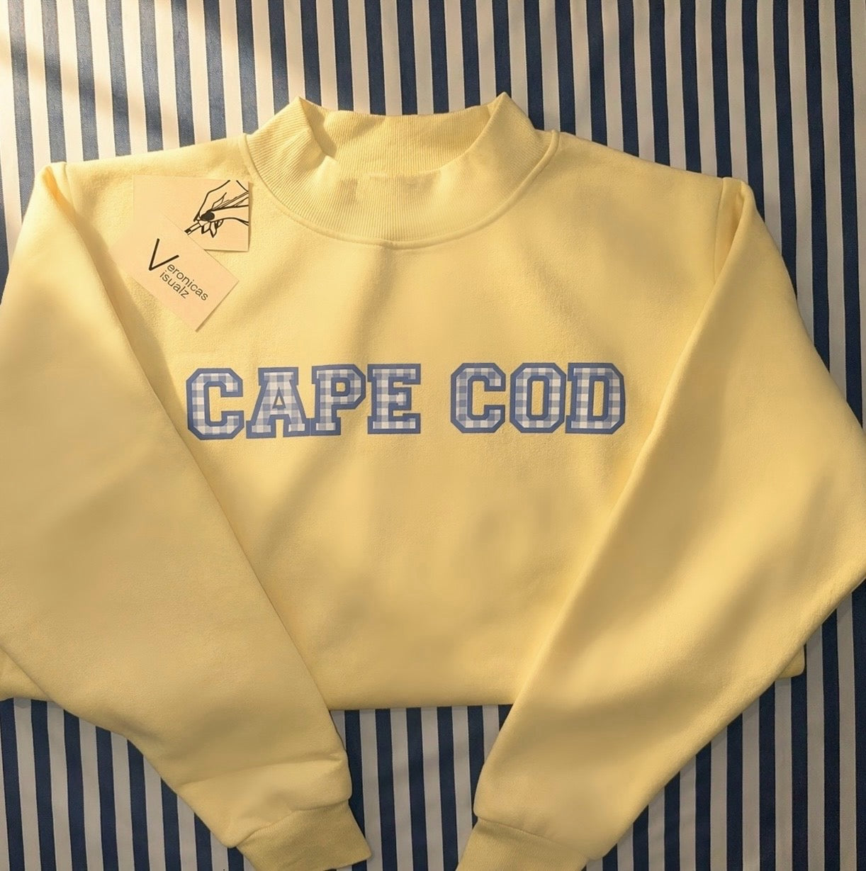 Cape Cod Yellow and Blue Gingham Mockneck